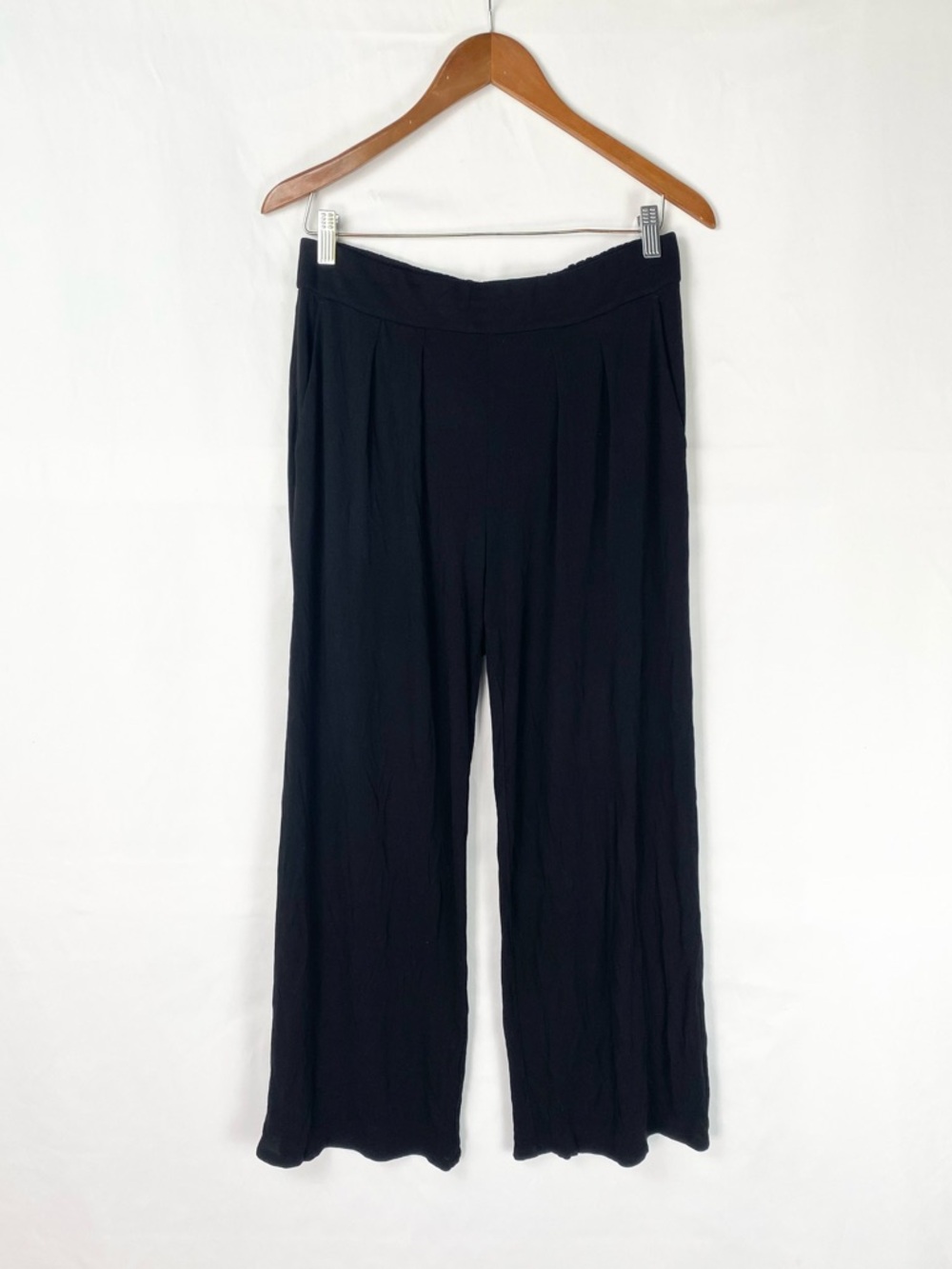 Eileen Fisher Silk Black Wide Leg Pants